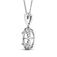 0.09 Carat Genuine White Diamond 14K White Gold Pendant