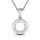 0.09 Carat Genuine White Diamond 14K White Gold Pendant