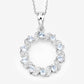 1.10 Carat Genuine Aquamarine and White Topaz .925 Sterling Silver Pendant