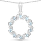 1.10 Carat Genuine Aquamarine and White Topaz .925 Sterling Silver Pendant