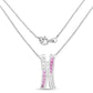 1.08 Carat Genuine Pink Sapphire and White Sapphire .925 Sterling Silver Pendant