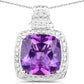 5.85 Carat Genuine Amethyst .925 Sterling Silver Pendant