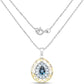 18K Yellow Gold Plate 4.44 Carat Genuine London Blue Topaz & Blue Topaz .925 Sterling Silver Pendant