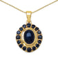 3.02 Carat Genuine Blue Sapphire .925 Sterling Silver Pendant