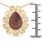 14K Yellow Gold Plated 5.14 Carat Genuine Red Droozi and Citrine .925 Sterling Silver Pendant