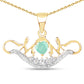 14K Yellow Gold Plated 0.62 Carat Genuine Emerald and White Topaz .925 Sterling Silver Pendant