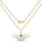14K Yellow Gold Plated 0.62 Carat Genuine Tanzanite and White Topaz .925 Sterling Silver Pendant