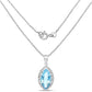 8.22 Carat Genuine Swiss Blue Topaz .925 Sterling Silver Pendant