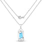4.57 Carat Genuine Swiss Blue Topaz & White Topaz .925 Sterling Silver Pendant