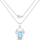 5.76 Carat Genuine Swiss Blue Topaz & White Topaz .925 Sterling Silver Pendant
