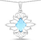 5.15 Carat Genuine Swiss Blue Topaz .925 Sterling Silver Pendant