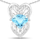 4.65 Carat Genuine Swiss Blue Topaz .925 Sterling Silver Pendant