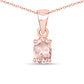 0.70 ct Genuine Morganite .925 Sterling Silver Pendant