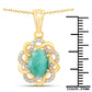 2.78 Carat Genuine Emerald and White Topaz .925 Sterling Silver Pendant
