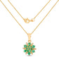 0.72 Carat Genuine Zambian Emerald and White Diamond 14K Yellow Gold Pendant
