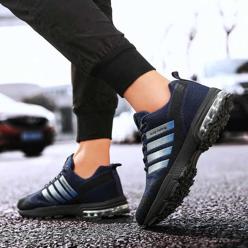 Men’s Air Cushion Running Sneakers – Lace-Up Athletic Shoes