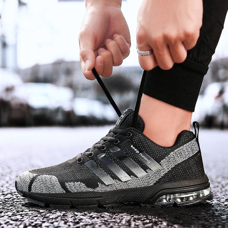 Men’s Air Cushion Running Sneakers – Lace-Up Athletic Shoes
