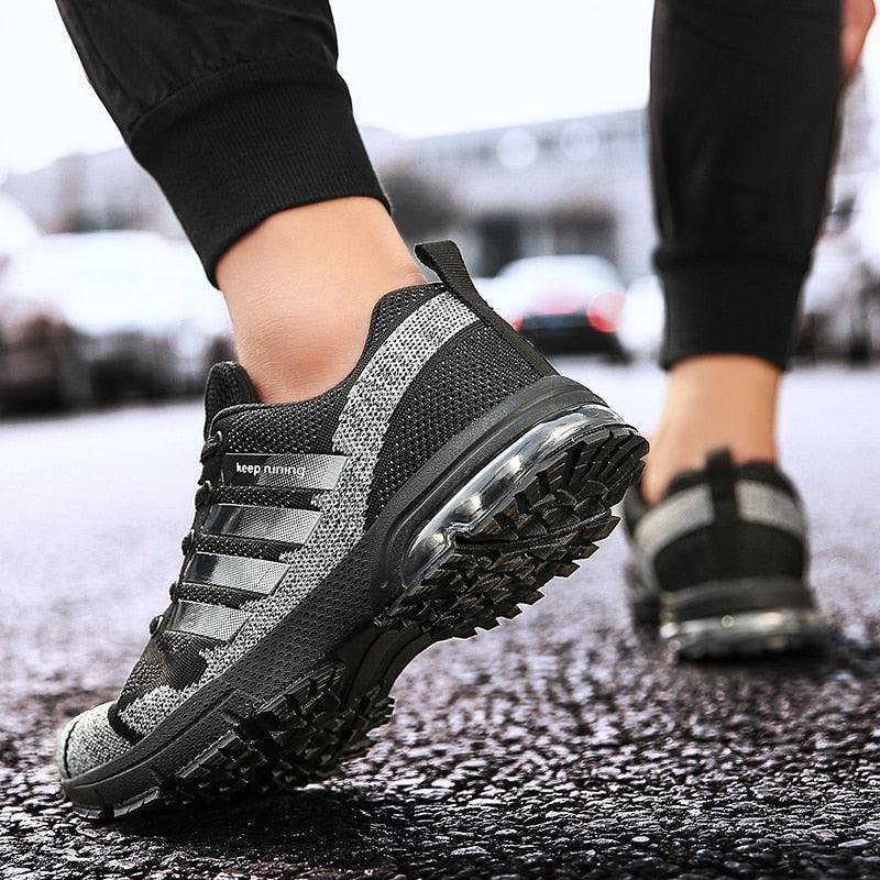 Men’s Air Cushion Running Sneakers – Lace-Up Athletic Shoes