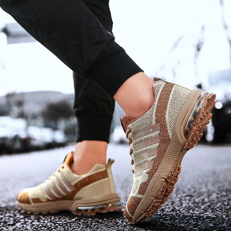 Men’s Air Cushion Running Sneakers – Lace-Up Athletic Shoes