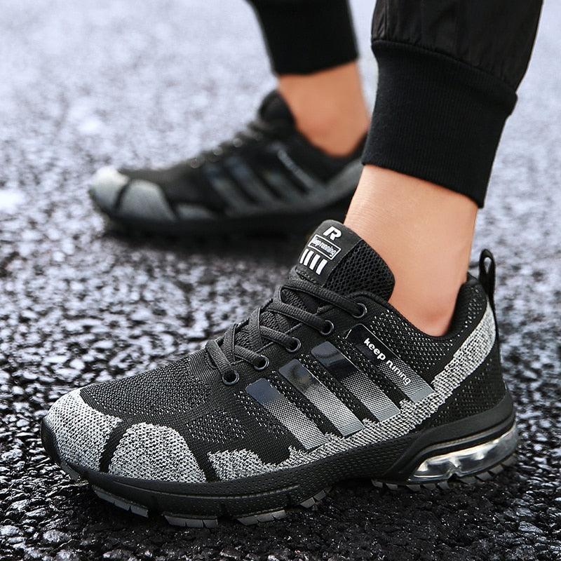 Men’s Air Cushion Running Sneakers – Lace-Up Athletic Shoes