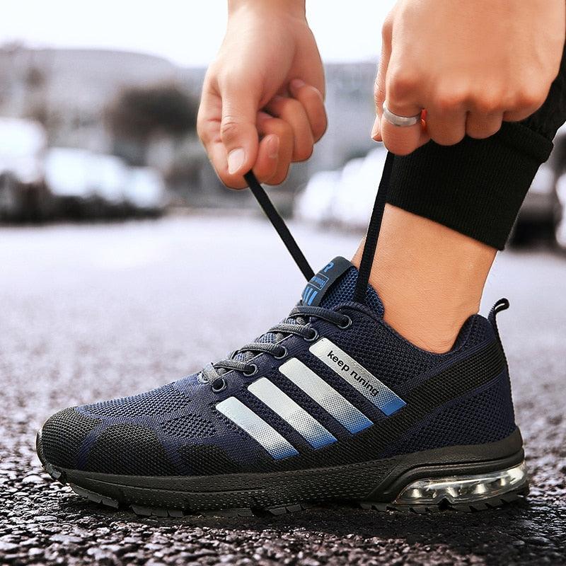 Men’s Air Cushion Running Sneakers – Lace-Up Athletic Shoes