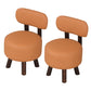 Small Footrest Stools Set of 2 Round Ottoman with Backrest
