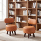 Small Footrest Stools Set of 2 Round Ottoman with Backrest