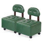 Small Rolling Footrest Stools Set of 2 with Lockable Wheels