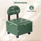Small Rolling Footrest Stools Set of 2 with Lockable Wheels