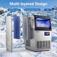 Stainless Steel Spray Ice Maker 80 Lbs Per Day with Clear Hard Ice Machine
