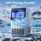 Stainless Steel Spray Ice Maker 80 Lbs Per Day with Clear Hard Ice Machine
