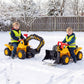 3-in-1 Ride on Excavator Bulldozer Detachable with Engine Sound and Helmet