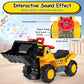 3-in-1 Ride on Excavator Bulldozer Detachable with Engine Sound and Helmet