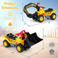 3-in-1 Ride on Excavator Bulldozer Detachable with Engine Sound and Helmet