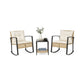 3-Piece Rattan Patio Conversation Set with Rocking Chairs