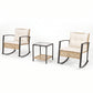 3-Piece Rattan Patio Conversation Set with Rocking Chairs