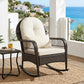 Outdoor Wicker Rocking Chair with Cushions - 400 LBS Capacity