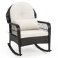 Outdoor Wicker Rocking Chair with Cushions - 400 LBS Capacity