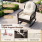 Outdoor Wicker Rocking Chair with Cushions - 400 LBS Capacity