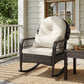 Outdoor Wicker Rocking Chair with Cushions - 400 LBS Capacity