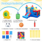 Inflatable Bounce House with Slide, Ball Pit & Basketball Hoop