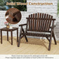 2-Person Log Wood Patio Bench with Slatted Backrest