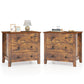 3-Drawer Dresser with Tapered Legs - Rustic Brown