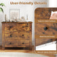 3-Drawer Dresser with Tapered Legs - Rustic Brown