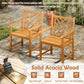 5-Piece Acacia Wood Patio Dining Set for 4 with Armchairs