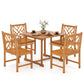 5-Piece Acacia Wood Patio Dining Set for 4 with Armchairs
